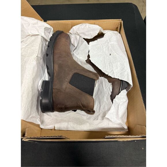 Sorel Emilie III Waterproof Chelsea Boots Tobacco Black 6 - Picture 1 of 6